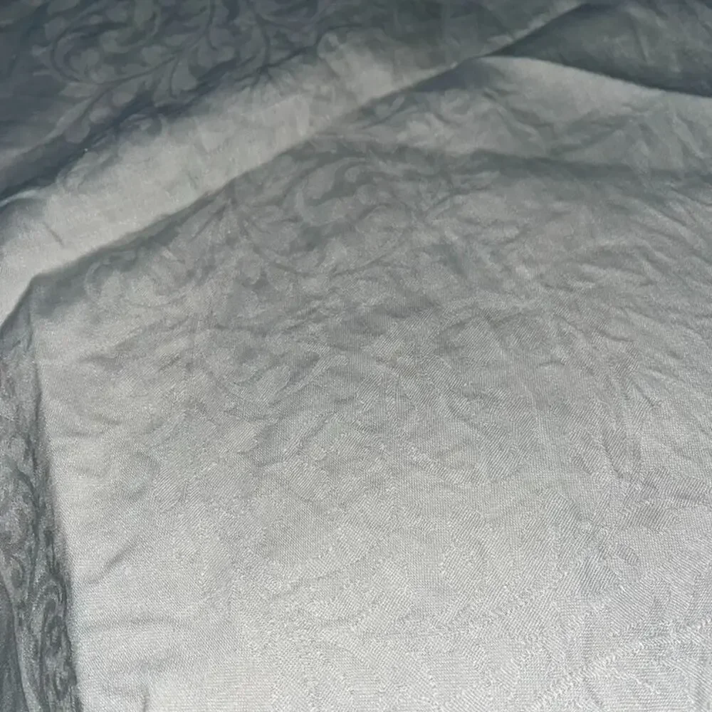 White Linen Tablecloth 61 x 80 in Gray 